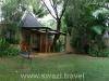 Gardens surround the cottages at Phophanyane Lodge in Swaziland