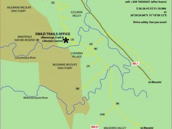 Directions to Swazi Trails